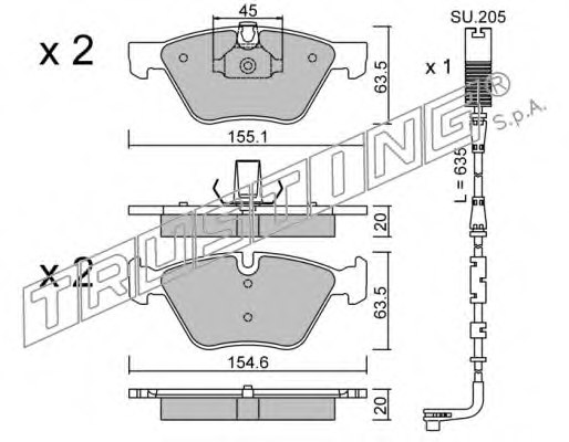 TRUSTING 573.3W Brake Pad Set, disc brake